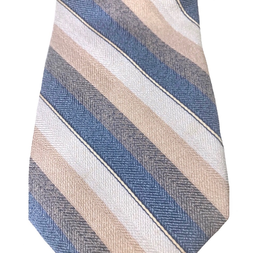Vintage Don Loper Blue & Tan Men’s Tie - Picture 4 of 7